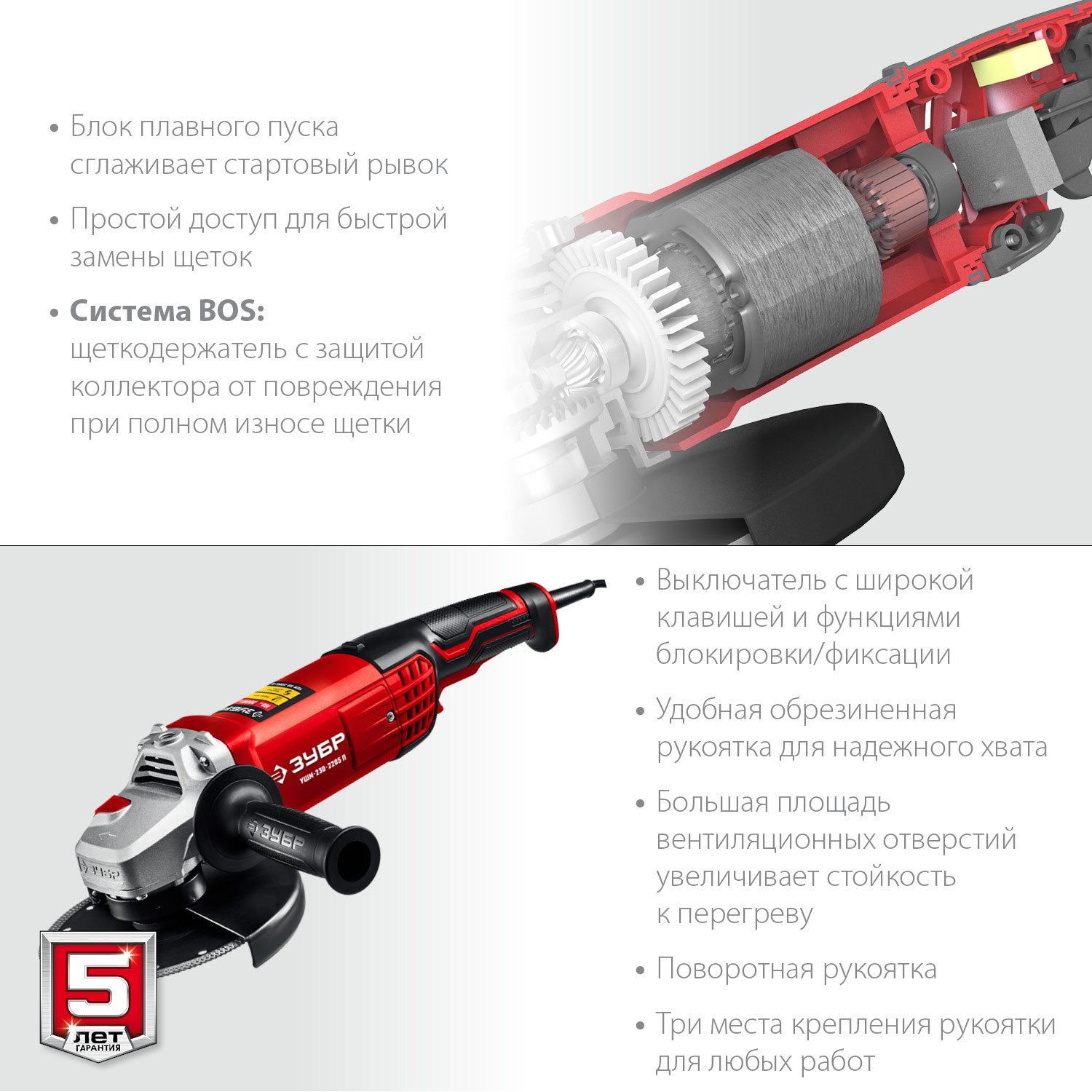 Угловая шлифовальная машина ЗУБР УШМ-230-2205 П: мощность и надежность для дома и работы