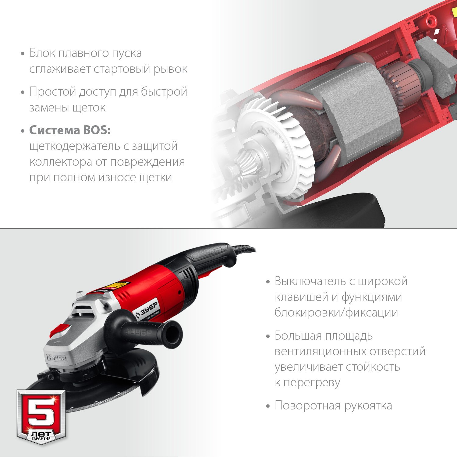 Угловая шлифмашина ЗУБР УШМ-230-2605 П — мощный инструмент для профессионалов и домашних мастеров