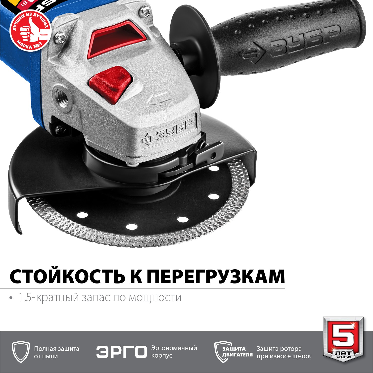 Угловая шлифмашина ЗУБР УШМ-П115-750: компактность и профессиональный уровень