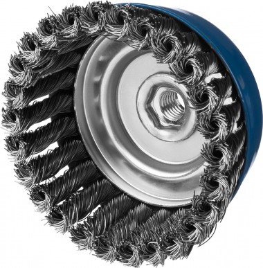 ЗУБР &quot;ПРОФЕССИОНАЛ&quot;. Щетка чашечная для УШМ, плетеные пучки стальной проволоки 0,5мм, 120ммхМ14, 635275-120_z02 — Официальный партнер ЗУБР в России