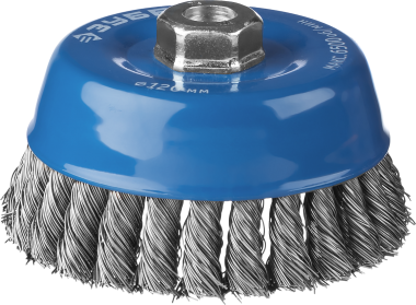 ЗУБР &quot;ПРОФЕССИОНАЛ&quot;. Щетка чашечная для УШМ, плетеные пучки стальной проволоки 0,5мм, 120ммхМ14, 635275-120_z02 — Официальный партнер ЗУБР в России