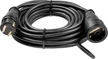 Удлинитель-шнур КГ 325-Ш, 10 м, 4000 Вт, 1 гнездо, IP44, КГ 3х2,5 мм2, ЗУБР — Официальный партнер ЗУБР в России