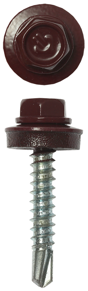 Саморезы СКД кровельные, RAL 3005 темно-красный, 70 х 4.8 мм, 800 шт, для деревянной обрешетки, ЗУБР Профессионал фото 1 &mdash; Официальный партнер ЗУБР в России