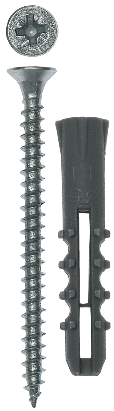 Дюбель распорный полипропиленовый, тип &quot;Ёжик&quot;, в комплекте с шурупом, 6 х 40 / 4,0 х 50 мм, 10 шт, ЗУБР — Официальный партнер ЗУБР в России