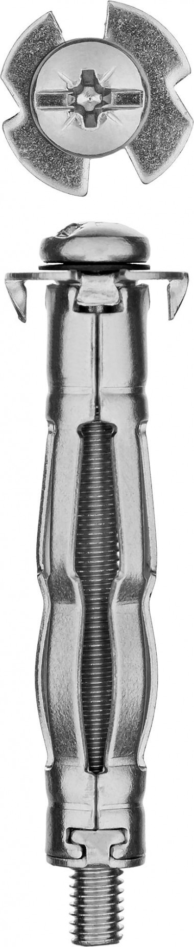 Анкер МОЛЛИ для пустотелых материалов, 13 мм x M6 x 52 мм, 80 шт, оцинкованный, ЗУБР — Официальный партнер ЗУБР в России