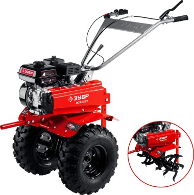 Мотоблок бензиновый с увеличенными колесами МТБ-400 У ЗУБР 7 л.с., 212 см3, понижающая передача, Мастер — Официальный партнер ЗУБР в России