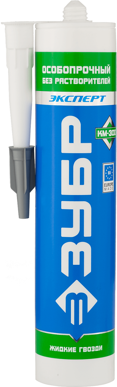 Клей монтажный, ЗУБР КМ 300, особопрочный, без растворителей, 300мл — Официальный партнер ЗУБР в России