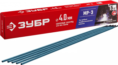 ЗУБР Ø 4.0 мм, 5 кг, для ММА сварки, электрод сварочный с рутиловым покрытием МР-3 40015-4.0 Мастер — Официальный партнер ЗУБР в России