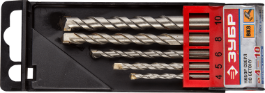 Набор ЗУБР Свёрла &quot;МАСТЕР&quot; по бетону, ударные, 4; 5; 6; 8; 10мм, 5шт — Официальный партнер ЗУБР в России