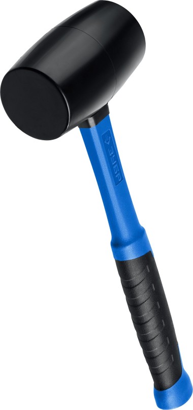 Черная резиновая киянка с фибергласовой рукояткой ЗУБР 680 г, 20532-680_z01 — Официальный партнер ЗУБР в России