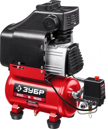 ЗУБР 200 л/мин, 6 л, 1500 Вт, безмасляный компрессор (КП-200-6) — Официальный партнер ЗУБР в России