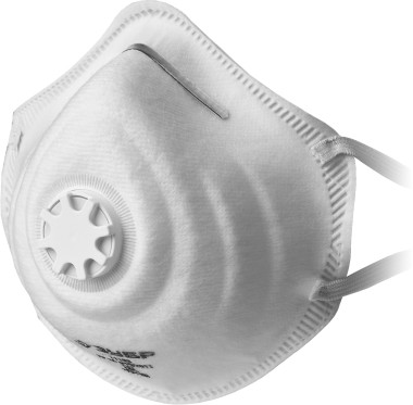 Полумаска фильтрующая ЗУБР класс защиты FFP2, с клапаном, коническая, 11163-2_z01 — Официальный партнер ЗУБР в России