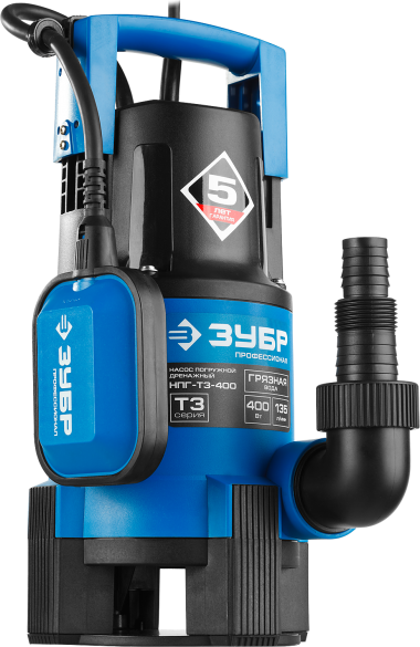 ЗУБР 400 Вт, дренажный насос для грязной воды, Профессионал (НПГ-Т3-400) — Официальный партнер ЗУБР в России