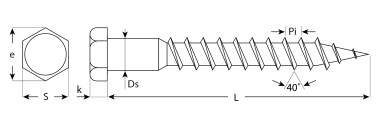 Шурупы ШДШ с шестигранной головкой (DIN 571), 70 х 10 мм, 35 шт, ЗУБР &mdash; Официальный партнер ЗУБР в России