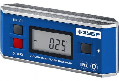 Уровень-уклономер электронный МИНИ, IP65, магнитный, диапазон 0-90°,точность ±0,05°, 3 кнопки, HOLD, подсветка, автоповорот, ЗУБР Профессионал 34745_z01 — Официальный партнер ЗУБР в России