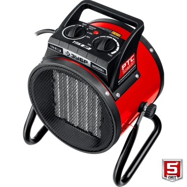 Электрическая тепловая пушка ЗУБР 3 кВт, с регулировкой угла, ТПК-3Р, Мастер — Официальный партнер ЗУБР в России