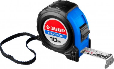 Рулетка ЗУБР НЕЙЛОН, обрезиненный корпус, 10мх25мм, Профессионал, 34056-10-25_z01 — Официальный партнер ЗУБР в России