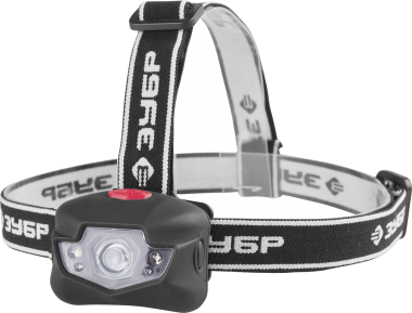 Фонарь ЗУБР &quot;ЭКСПЕРТ&quot; налобный светодиодный, 3Вт(120Лм)+4LED, линза коллиматор, 3 режима, 3ААА — Официальный партнер ЗУБР в России