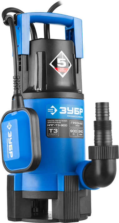 ЗУБР 900 Вт, дренажный насос для грязной воды, Профессионал (НПГ-Т3-900) — Официальный партнер ЗУБР в России