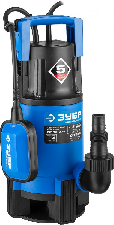 ЗУБР 900 Вт, дренажный насос для грязной воды, Профессионал (НПГ-Т3-900) — Официальный партнер ЗУБР в России