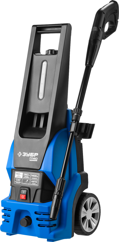Мойка высокого давления (минимойка) электр, ЗУБР Профессионал АВД-П140,макс. 140Атм,350л/ч,1400Вт,колеса,бесщет двиг,АВТО-СТОП,5м шланг,пистолет 375 — Официальный партнер ЗУБР в России