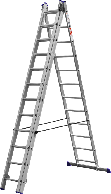 Лестница ЗУБР универсальная, трехсекционная со стабилизатором, 11 ступеней — Официальный партнер ЗУБР в России