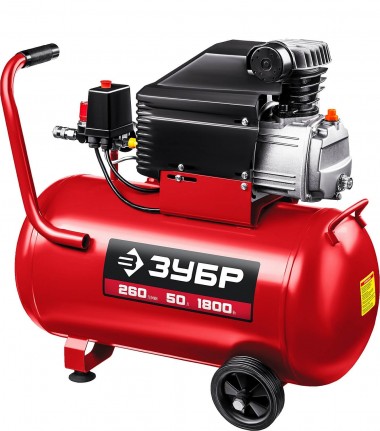 ЗУБР 260 л/мин, 50 л, 1500 Вт, масляный компрессор (КПМ-260-50) — Официальный партнер ЗУБР в России