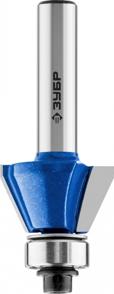 Фреза кромочная калевочная(фасочная) №9, D= 25,4мм, рабочая длина-9мм, угол наклона-45 градусов, хв.-8мм, d-12,7мм, ЗУБР Профессионал — Официальный партнер ЗУБР в России