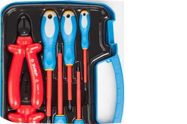 Набор: Губцевый инструмент, диэлектрический, высоковольтный до ~1000В, маслобензостойкая рукоятка, 7предм, ЗУБР Профессионал 2214-H7_z01 — Официальный партнер ЗУБР в России