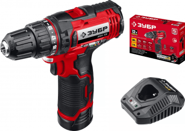 Дрель-шуруповерт ЗУБР в коробке, 1 АКБ (2Ач), 12 В, &quot;МАСТЕР&quot; ДШЛ-125-21 — Официальный партнер ЗУБР в России