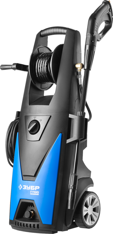 Мойка высокого давления (минимойка) электр, ЗУБР Профессионал АВД-П195, макс. 195Атм,390л/ч,2500Вт,колеса,бесщет двиг,АВТО-СТОП,барабан,пистолет 375 — Официальный партнер ЗУБР в России