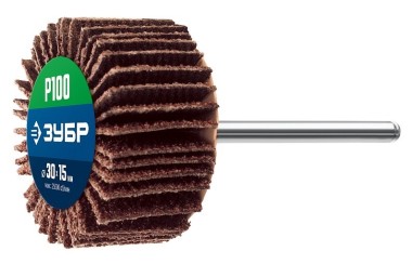 Круг шлифовальный лепестковый на шпильке ЗУБР P100, 30x15 мм, 36600-100_z01 — Официальный партнер ЗУБР в России