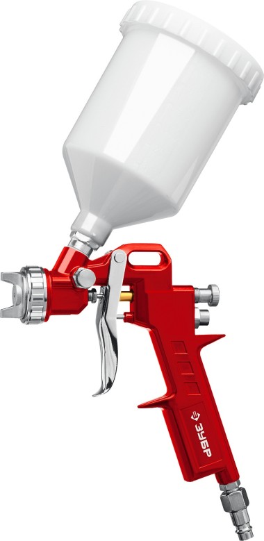 Краскопульт пневматический c верхним бачком МС 200 ЗУБР сопло 1.2, 1.5, 1.8 мм, 06458 — Официальный партнер ЗУБР в России