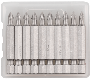 Биты ЗУБР &quot;МАСТЕР&quot; кованые, хромомолибденовая сталь, тип хвостовика E 1/4&quot;, PH1, 50мм, 10шт — Официальный партнер ЗУБР в России