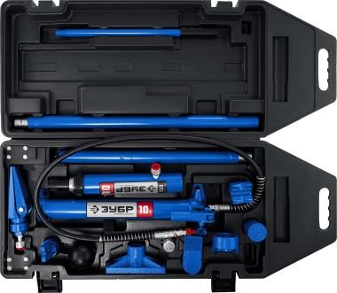 Набор гидравлический ЗУБР 10 т, 70 Мпа, портативный для правки кузова, 43035-10_z01 Профессионал — Официальный партнер ЗУБР в России