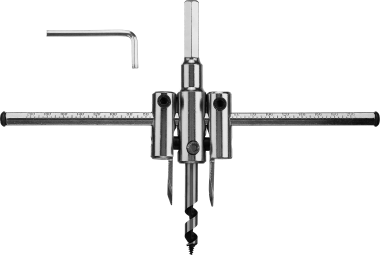 Сверло ЗУБР &quot;МАСТЕР&quot; регулируемое по дереву, двухрезцовое &quot;Балеринка&quot;, d=40-120мм, 1-30мм, в блистере — Официальный партнер ЗУБР в России