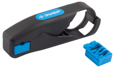 Съемник изоляции коаксиальных кабелей, высокопрочный фиберглассовый корпус, лезвия из стали У8А, 2 матрицы, ЗУБР — Официальный партнер ЗУБР в России