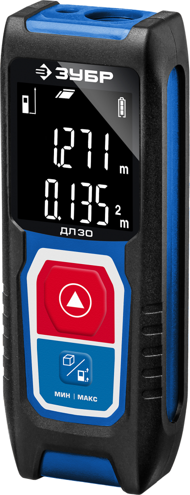 Дальномер лазерный &quot;ДЛ-30&quot;, точность 3мм, дальность 30м, класс защиты IP54, ЗУБР Профессионал 34927 — Официальный партнер ЗУБР в России