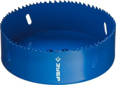 Коронка биметаллическая d-133мм, быстрорежущая сталь, глубина сверления до 38мм, ЗУБР 29531-133_z01 — Официальный партнер ЗУБР в России