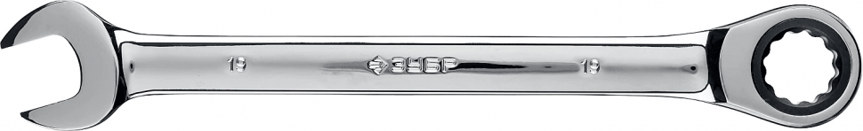 Комбинированный гаечный ключ трещоточный 19 мм, ЗУБР 27074-19_z01 фото 1 — Официальный партнер ЗУБР в России