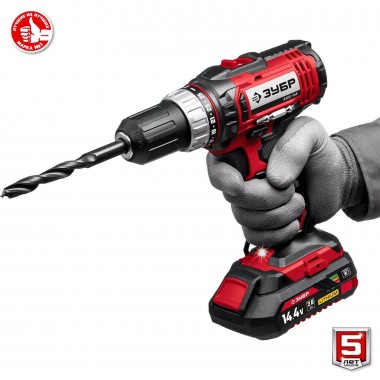 Дрель-шуруповерт ЗУБР в кейсе, 1 АКБ (2Ач),  14.4В,  &quot;МАСТЕР&quot; ДШЛ-145-21 — Официальный партнер ЗУБР в России