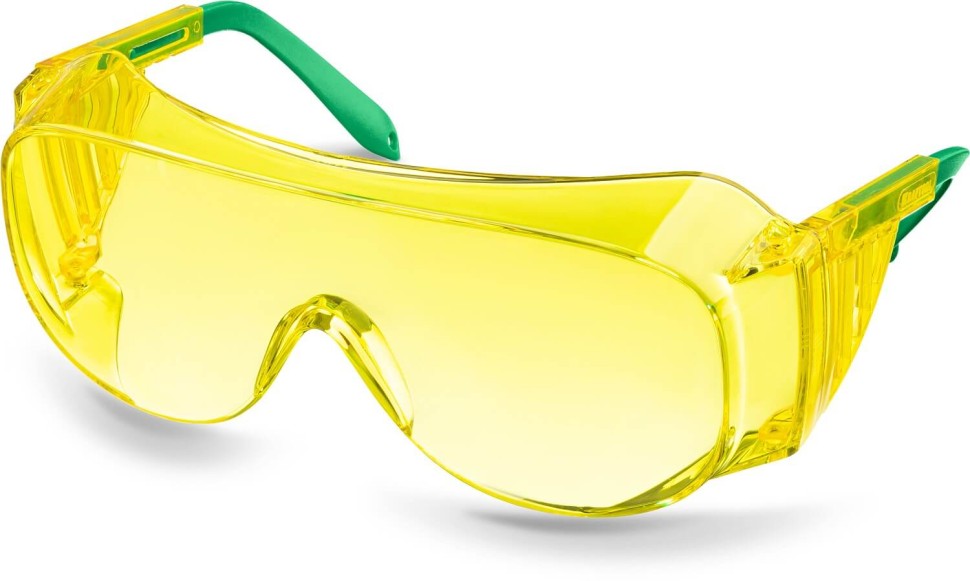 Защитные очки ЗУБР ULTRA жёлтые, линза увеличенного размера 110462 фото 1 — Официальный партнер ЗУБР в России