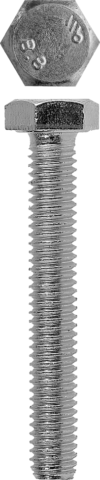 Болт с шестигранной головкой, DIN 933, M12x55 мм, 3 шт, кл. пр. 5.8, оцинкованный, ЗУБР фото 1 — Официальный партнер ЗУБР в России