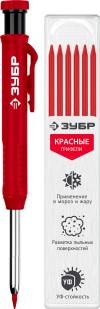 ЗУБР АСК красный, d 2,8 мм, HB, 6 сменных грифелей, автоматический карандаш (06311-3) фото 2 &mdash; Официальный партнер ЗУБР в России