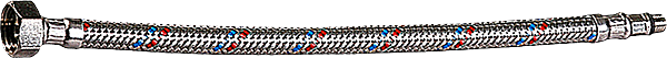 Подводка гибкая ЗУБР для воды к смесителям, оплетка из нержавеющей стали, укороченная, г/ш 1/2" - 1,5м фото 1 — Официальный партнер ЗУБР в России
