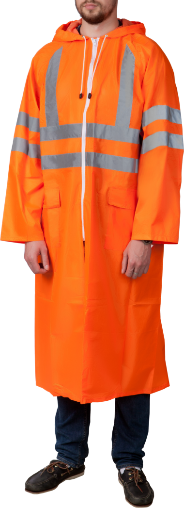 Плащ-дождевик ЗУБР 11617-52, сигнальный цвет, нейлоновый на молнии, размер 52-54 — Официальный партнер ЗУБР в России