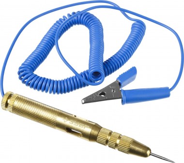 Пробник ЗУБР &quot;ЭКСПЕРТ&quot; для автопроводки, латунный, провод 150см, 6-24В, 115мм — Официальный партнер ЗУБР в России