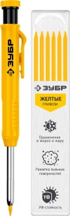 ЗУБР АСК желтый, d 2,8 мм, HB, 6 сменных грифелей, автоматический карандаш (06311-5) фото 2 &mdash; Официальный партнер ЗУБР в России