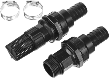 ЗУБР Набор для всасывающих шлангов: Обратный клапан с фильтром, адаптер, два хомута — Официальный партнер ЗУБР в России