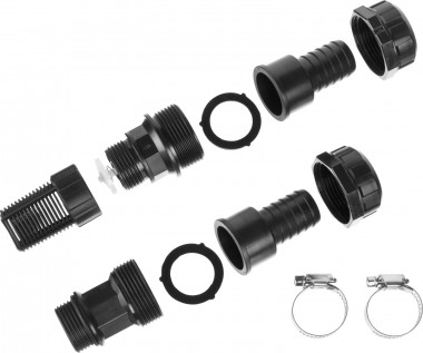 ЗУБР Набор для всасывающих шлангов: Обратный клапан с фильтром, адаптер, два хомута — Официальный партнер ЗУБР в России